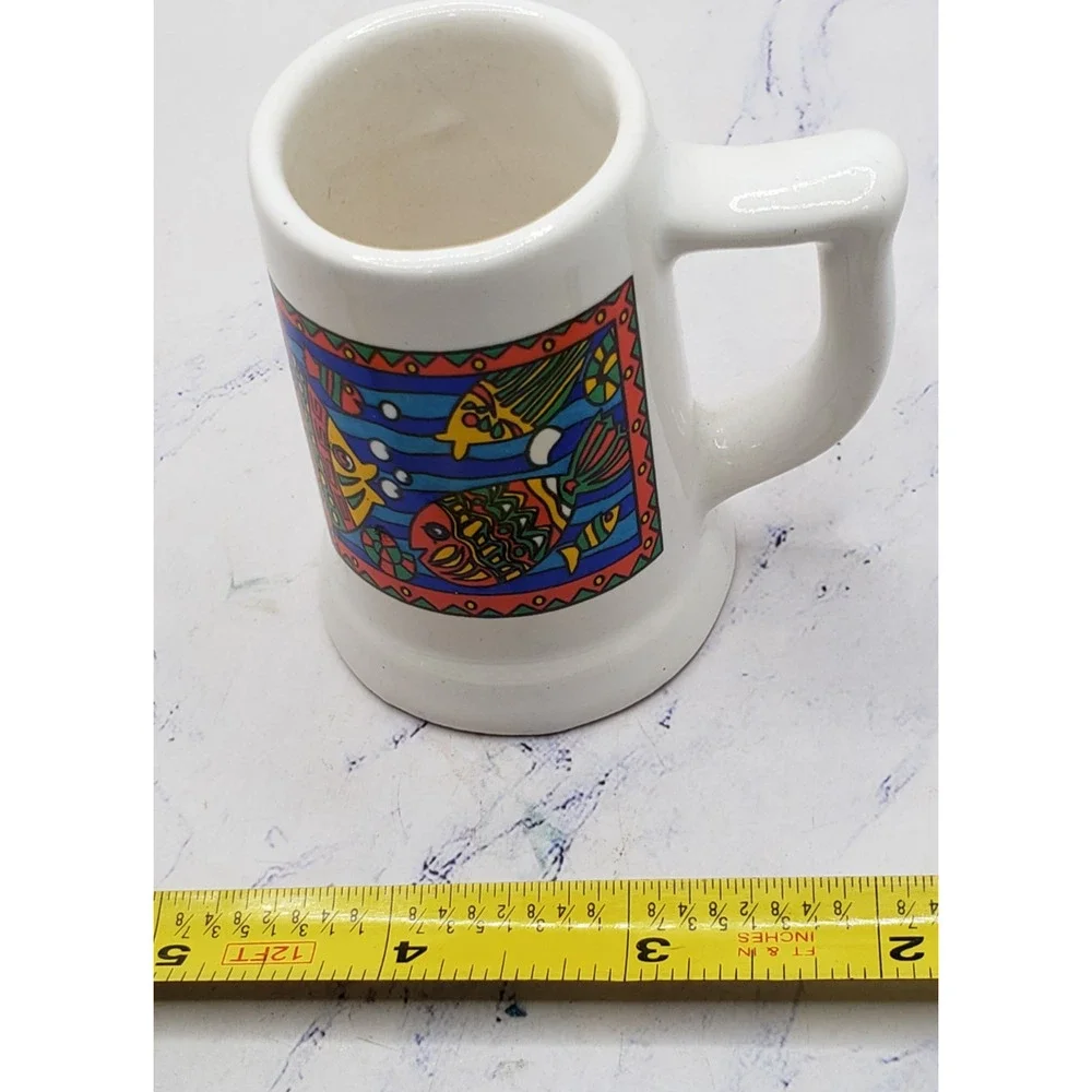 Cozumel Mexico Souvenir Miniature White Ocean Vintage Ceramic Toothpick Holder